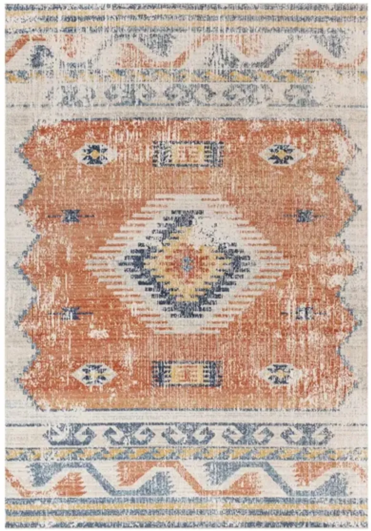 Huntington Beach Gypsy Indoor/Outdoor Area Rug in Brick Red, Navy, Tan, Denim, Medium Gray, Cream, Light Beige by Surya