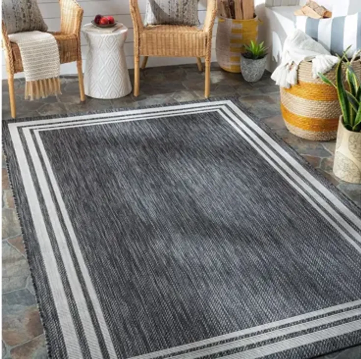 Eagean Bordered Indoor/Outdoor Area Rug