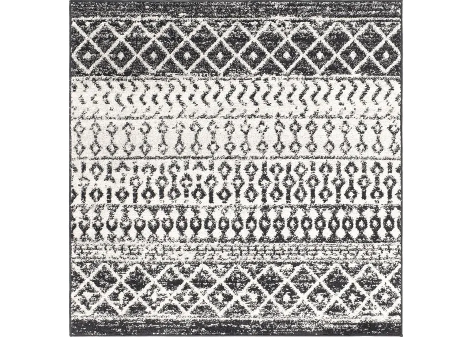 Elaziz Area Rug in Black, Light Gray, Medium Gray, White by Surya