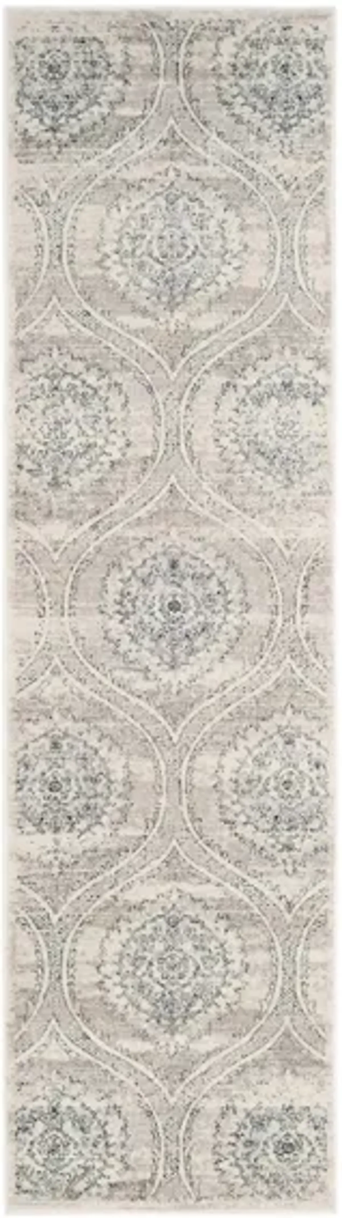 Carnegie Runner Rug in Light Gray / Cream by Safavieh