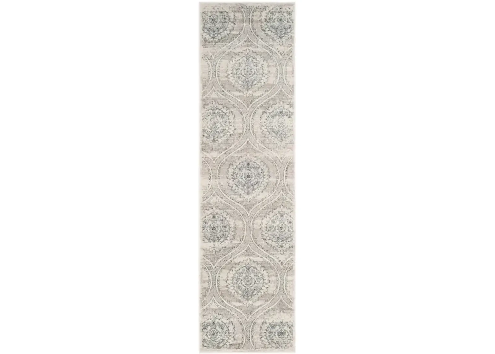 Carnegie Runner Rug in Light Gray / Cream by Safavieh