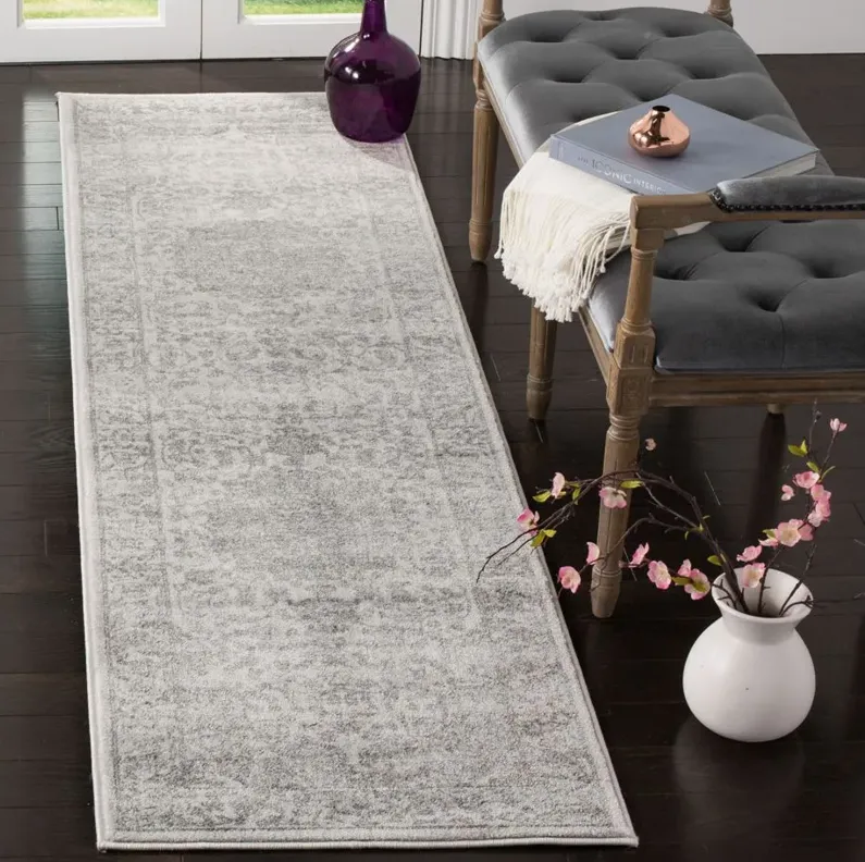 Carnegie Runner Rug in Cream / Dark Gray by Safavieh