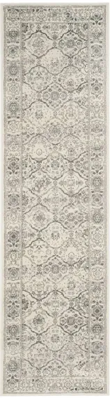 Carnegie Runner Rug in Cream / Dark Gray by Safavieh