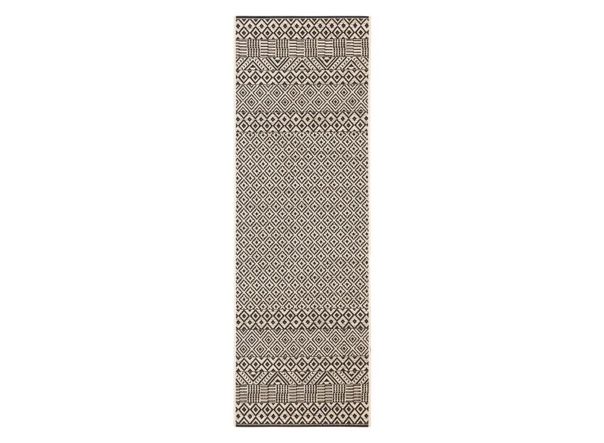 Courtyard Runner Rug in Beige & Black by Safavieh