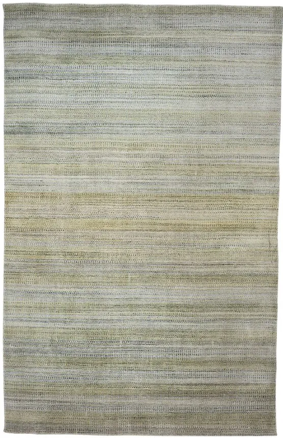 Milan Ombre Striped Area Rug in Desert Sage by Feizy