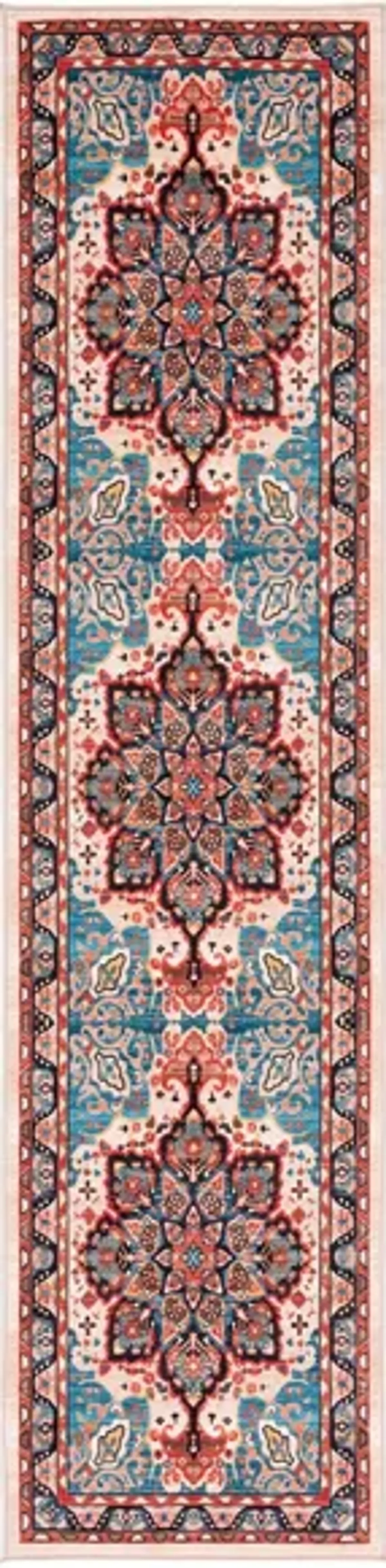 Ronka Runner Rug in Blue/Beige by Safavieh