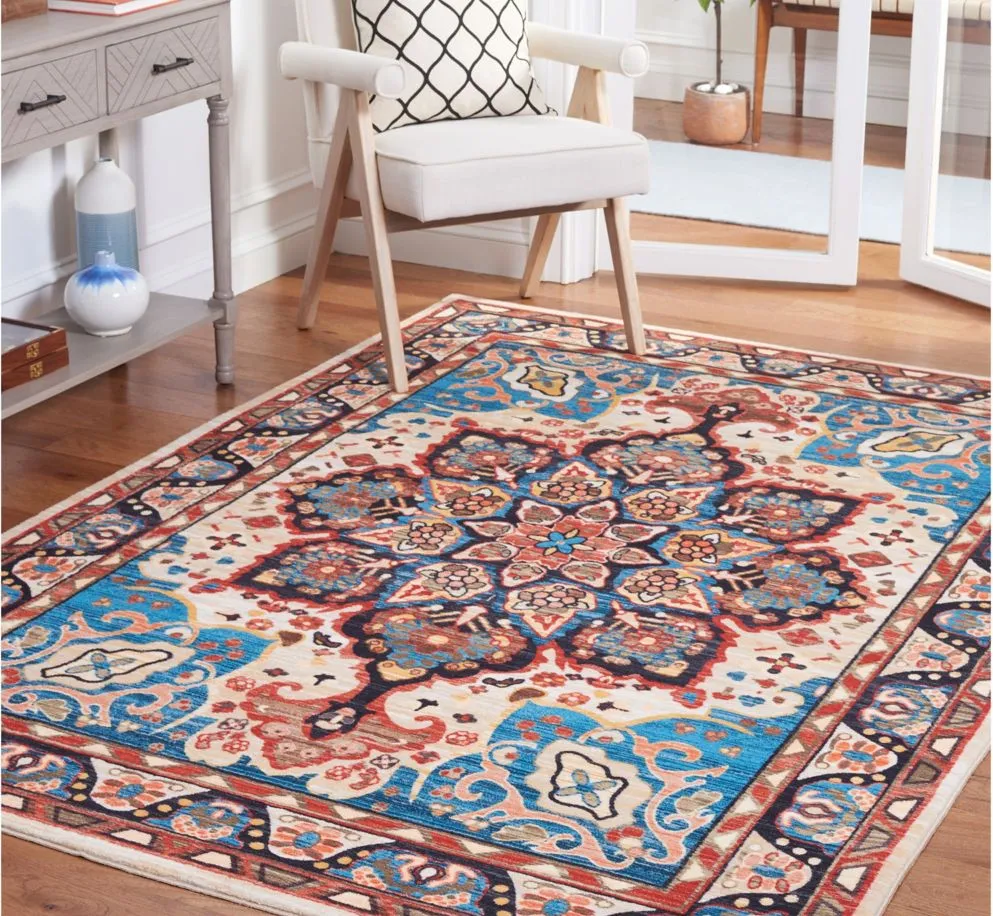 Ronka Runner Rug in Blue/Beige by Safavieh