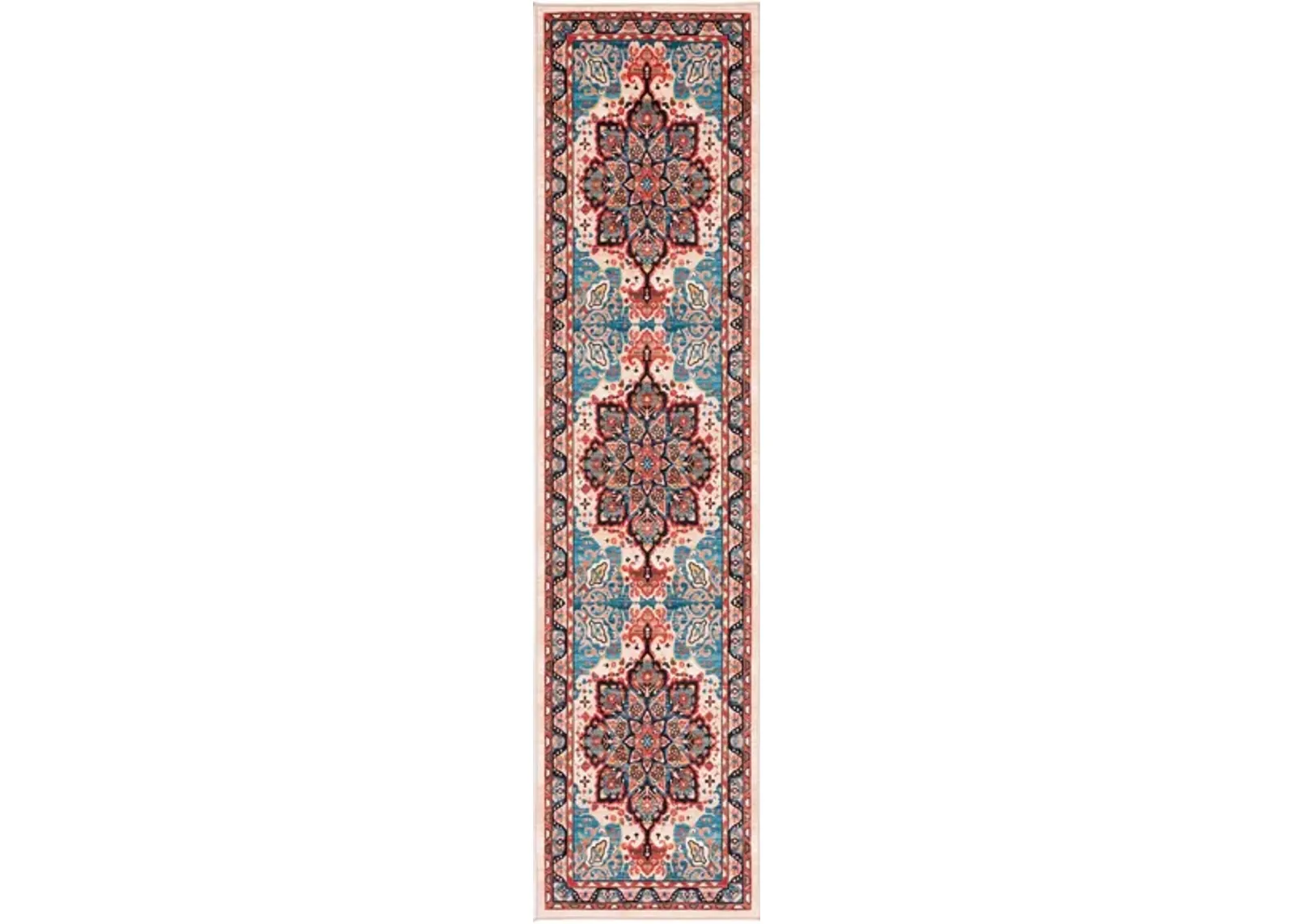 Ronka Runner Rug in Blue/Beige by Safavieh