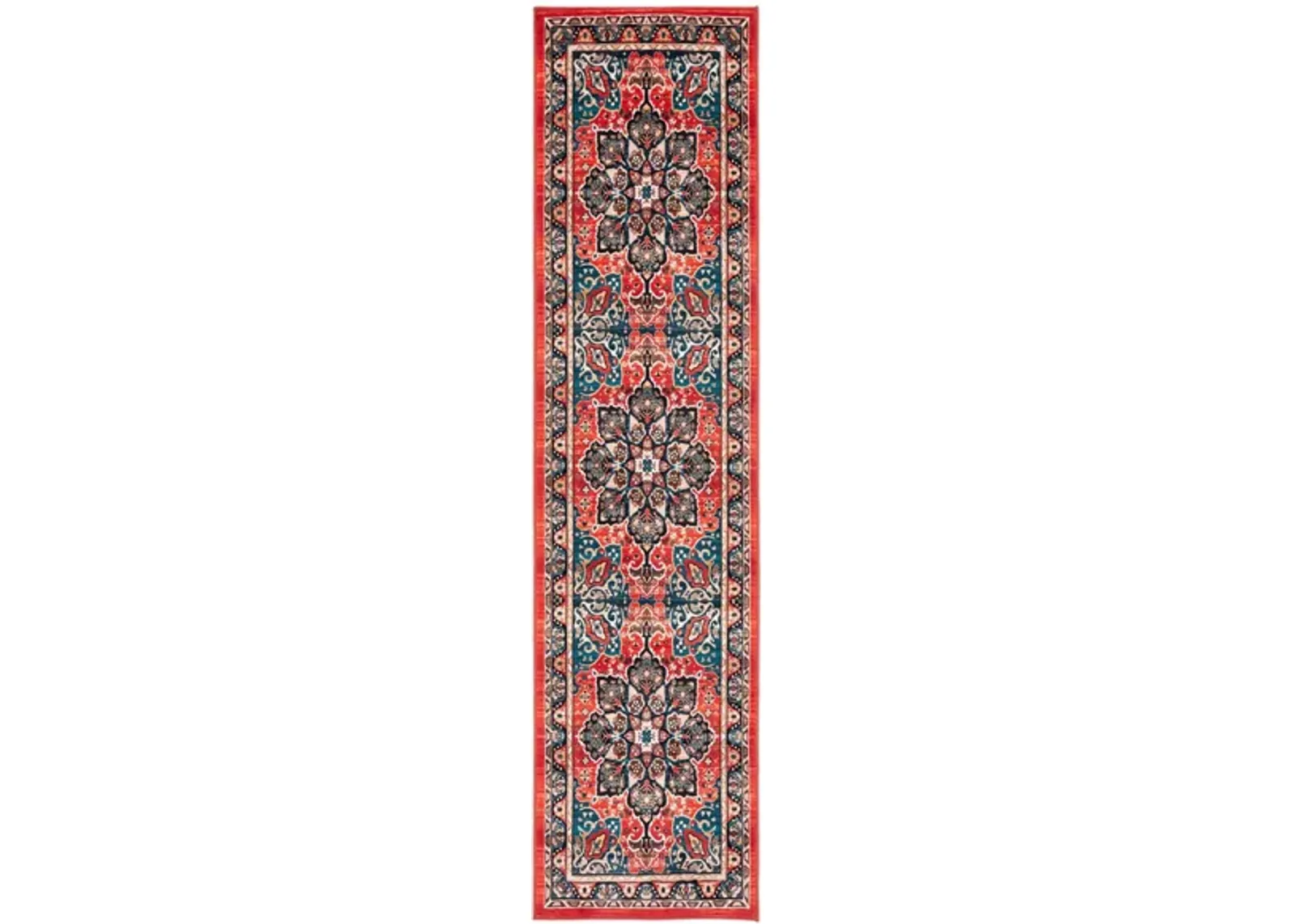 Retlyn Runner Rug in Black/Red by Safavieh