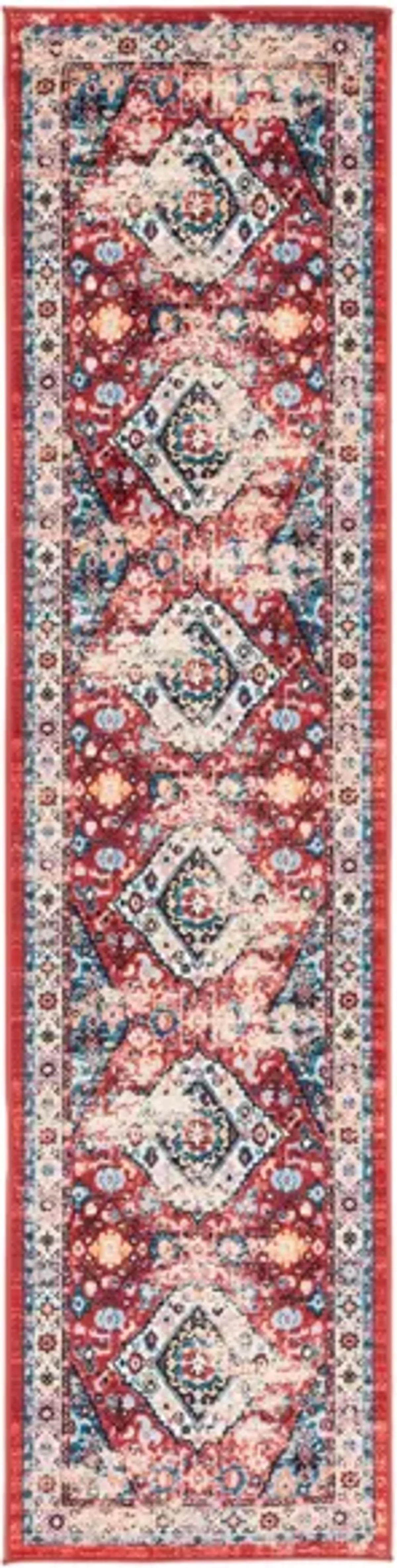 Reevah Runner Rug in Red/Blue by Safavieh