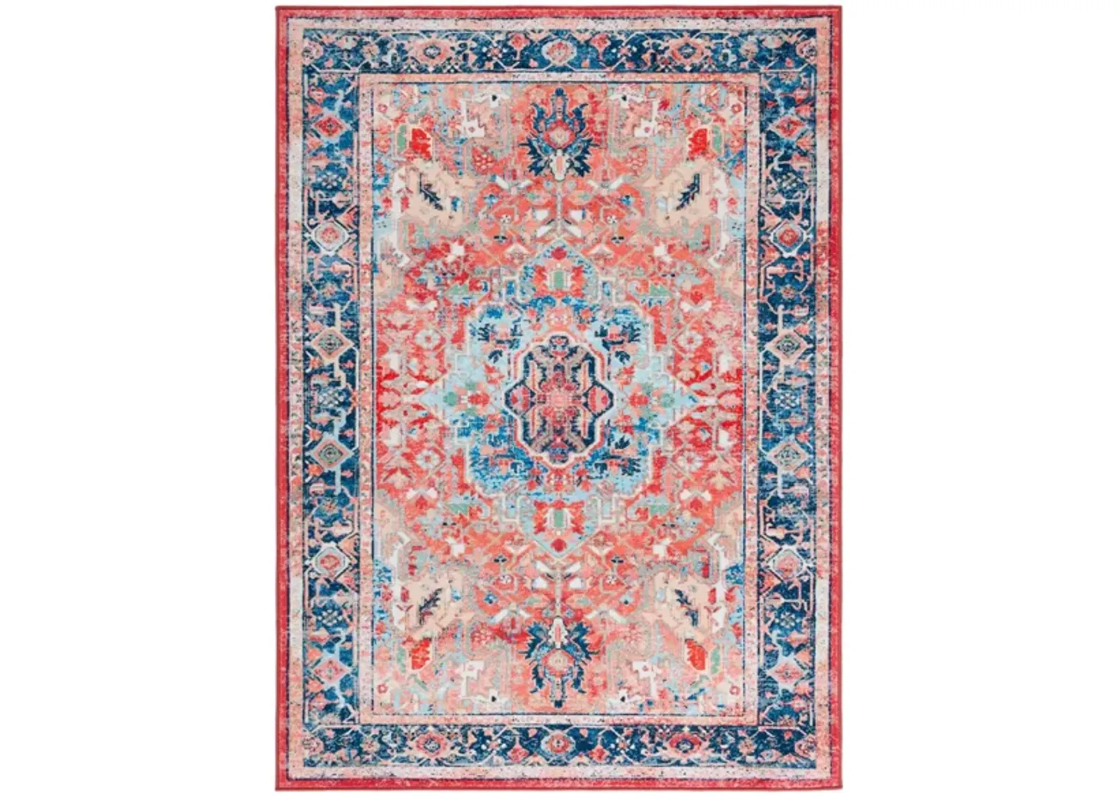 Resba Area Rug in Navy/Red by Safavieh