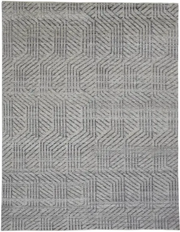 Vivien Architectural Hand Knot Wool Area Rug
