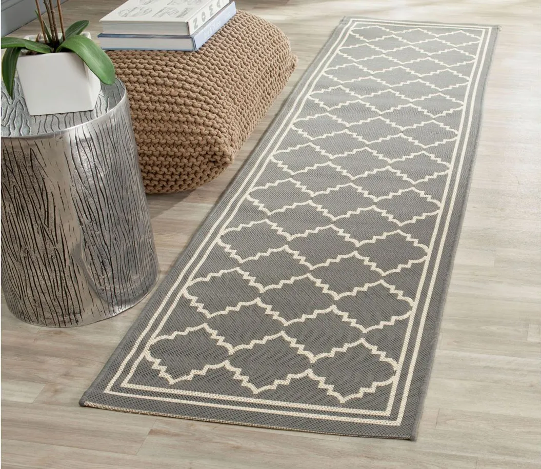 Courtyard Runner Rug in Gray & Beige by Safavieh