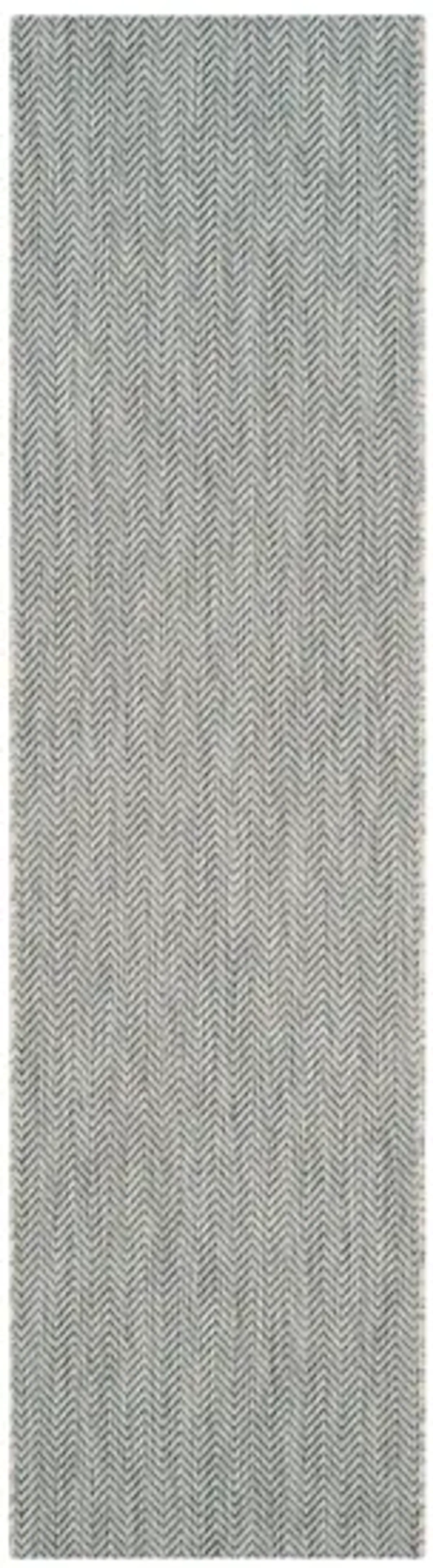 Courtyard Diamond Tile Indoor/Outdoor Runner Rug in Gray & Navy by Safavieh