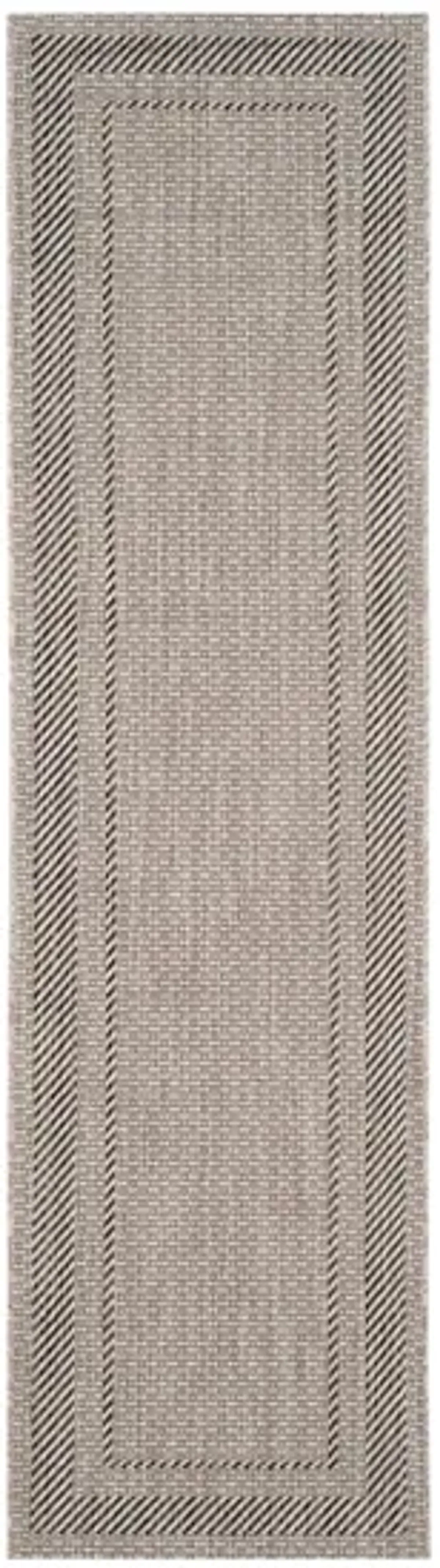 Courtyard Edging Indoor/Outdoor Runner Rug