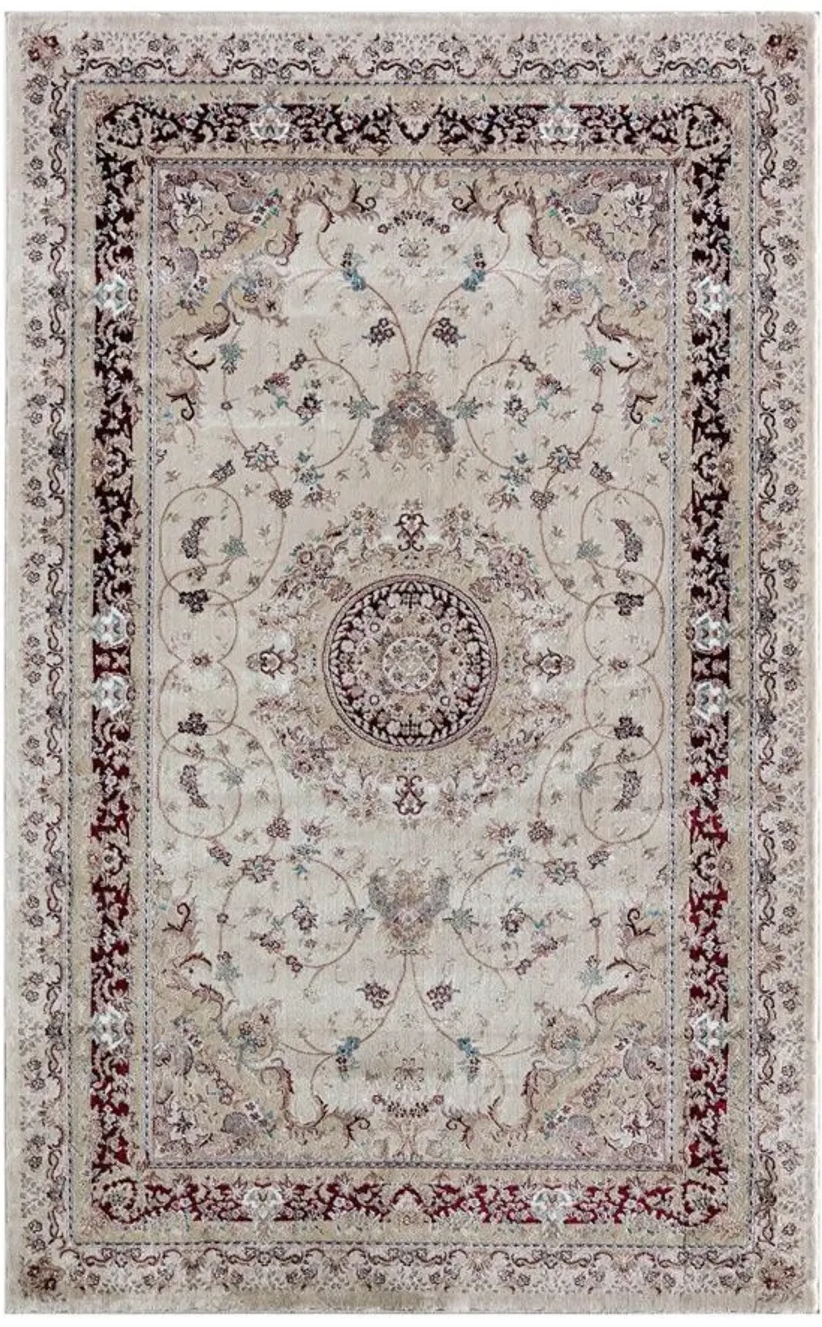 Centurion Medallion Cream Rug in Beige by Rugs America