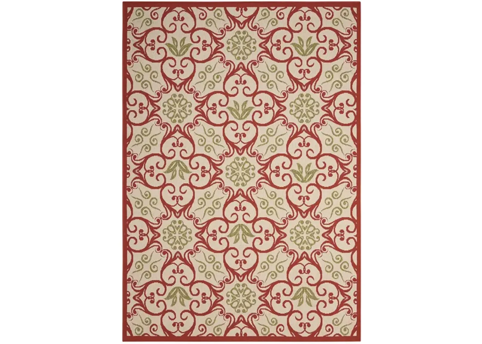 Caribbean Indoor/Outdoor Area Rug in Ivory/Rust by Nourison