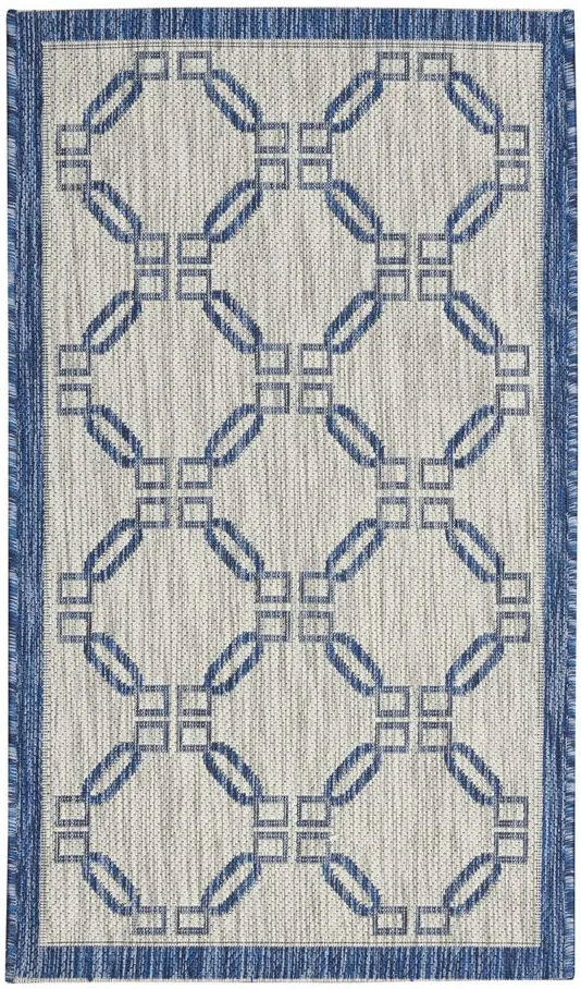Country Side Indoor/Outdoor Area Rug in Ivory Blue by Nourison
