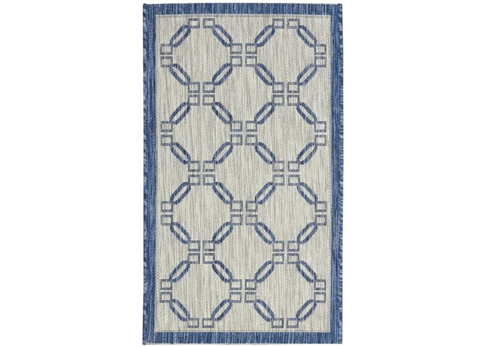 Country Side Indoor/Outdoor Area Rug in Ivory Blue by Nourison