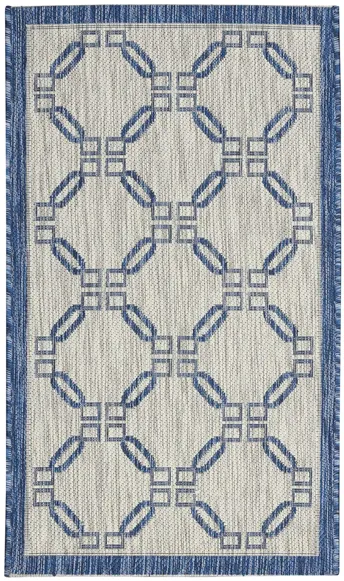 Country Side Indoor/Outdoor Area Rug in Ivory Blue by Nourison