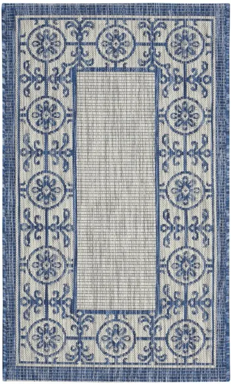Country Side Indoor/Outdoor Area Rug in Ivory Blue by Nourison