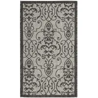 Country Side Indoor/Outdoor Area Rug in Ivory/Charcoal by Nourison