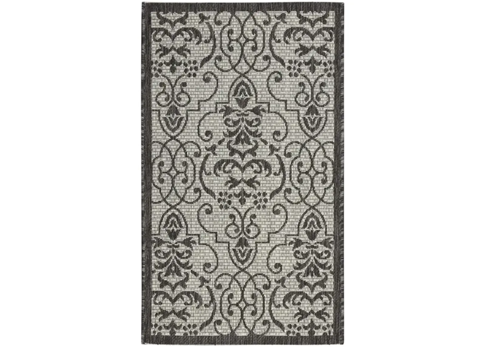 Country Side Indoor/Outdoor Area Rug in Ivory/Charcoal by Nourison