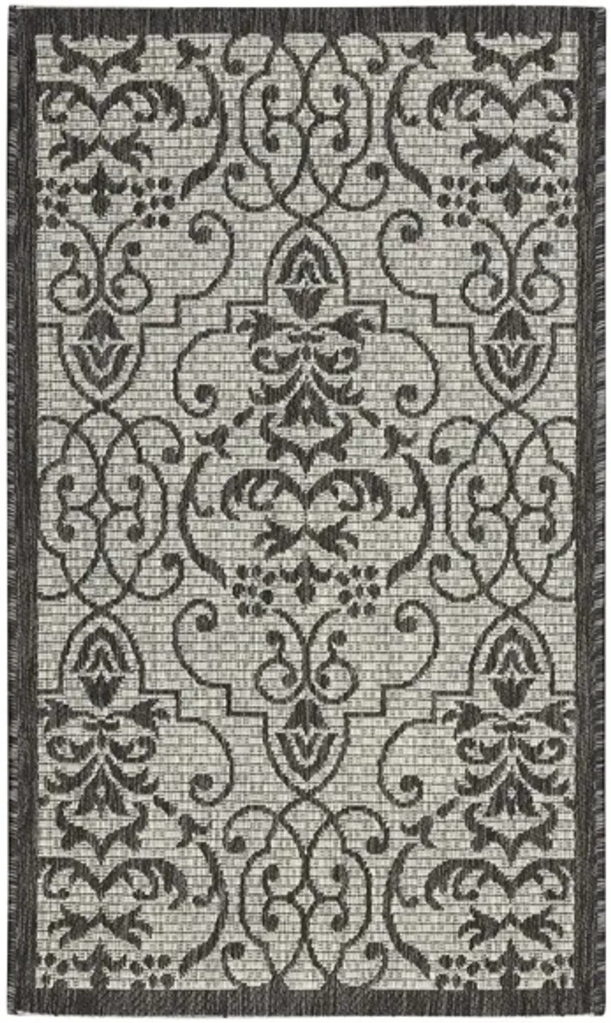 Country Side Indoor/Outdoor Area Rug in Ivory/Charcoal by Nourison