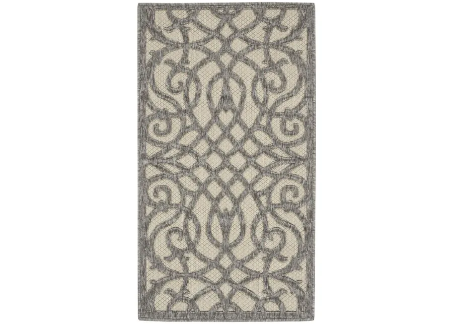 Cozumel Indoor/Outdoor Area Rug in Cream Grey by Nourison