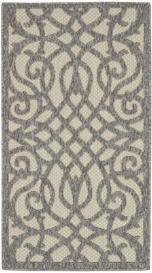 Cozumel Indoor/Outdoor Area Rug in Cream Grey by Nourison