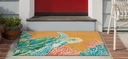 Liora Manne Natura Seaturtle Outdoor Mat in Natural by Trans-Ocean Import Co Inc