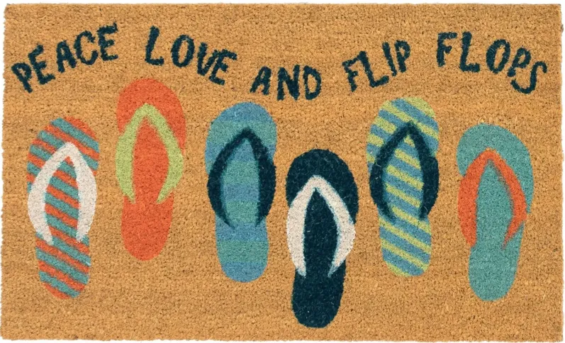 Liora Manne Natura Flip Flops Outdoor Mat in Blue by Trans-Ocean Import Co Inc