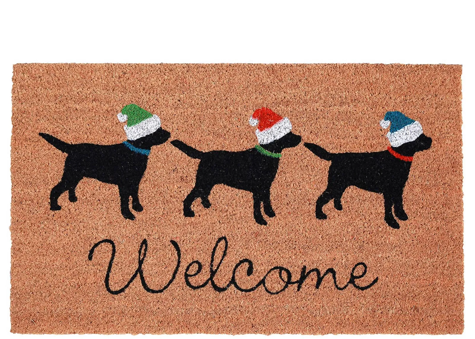 Liora Manne Natura Three Dogs Holiday Outdoor Mat in Natural by Trans-Ocean Import Co Inc