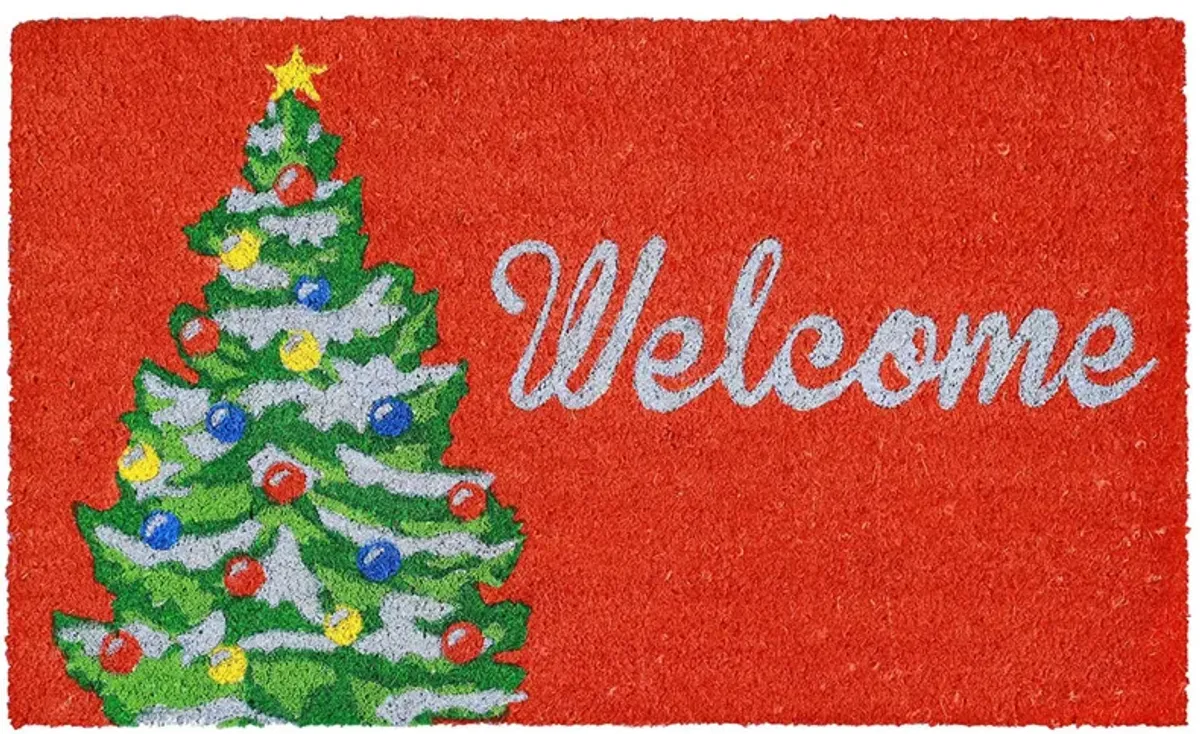 Liora Manne Natura Winter Welcome Outdoor Mat in Red by Trans-Ocean Import Co Inc