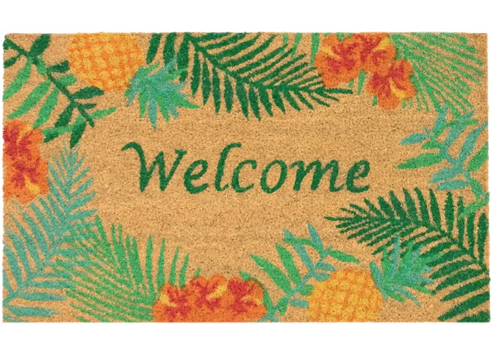 Liora Manne Natura Tropical Welcome Outdoor Mat in Natural by Trans-Ocean Import Co Inc