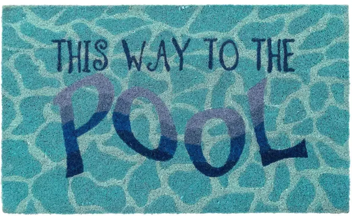 Liora Manne Natura This Way To The Pool Outdoor Mat in Blue by Trans-Ocean Import Co Inc