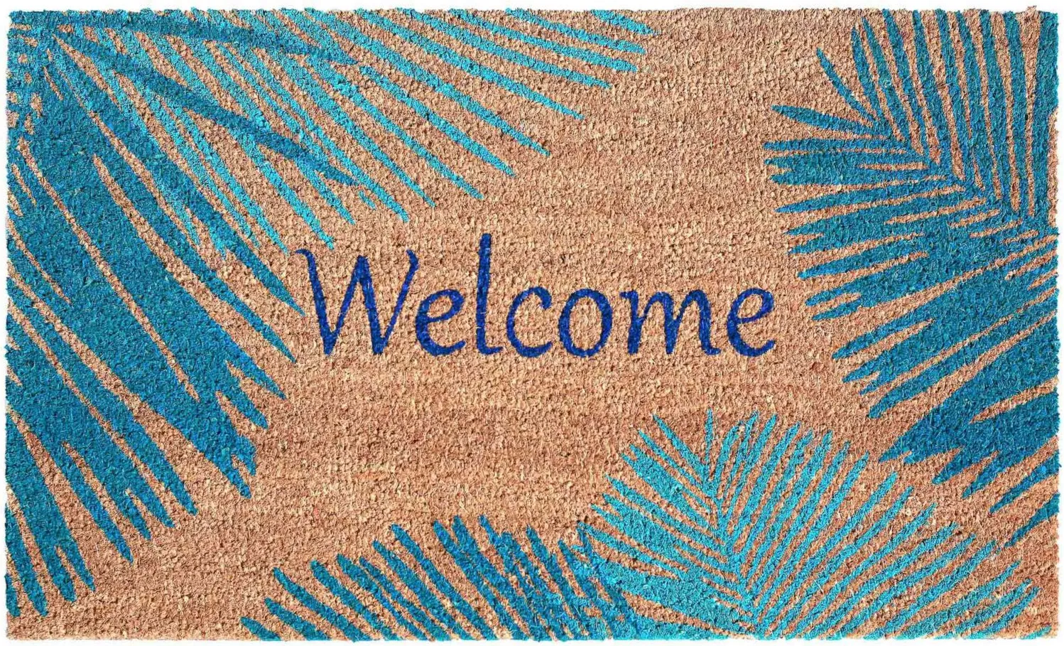Liora Manne Natura Palm Border Outdoor Mat in Blue by Trans-Ocean Import Co Inc
