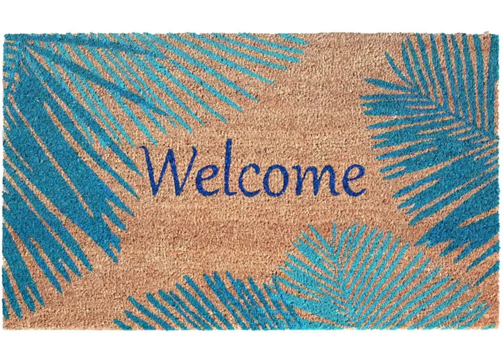 Liora Manne Natura Palm Border Outdoor Mat in Blue by Trans-Ocean Import Co Inc