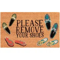 Liora Manne Natura Please Remove Your Shoes Outdoor Mat in Natural by Trans-Ocean Import Co Inc