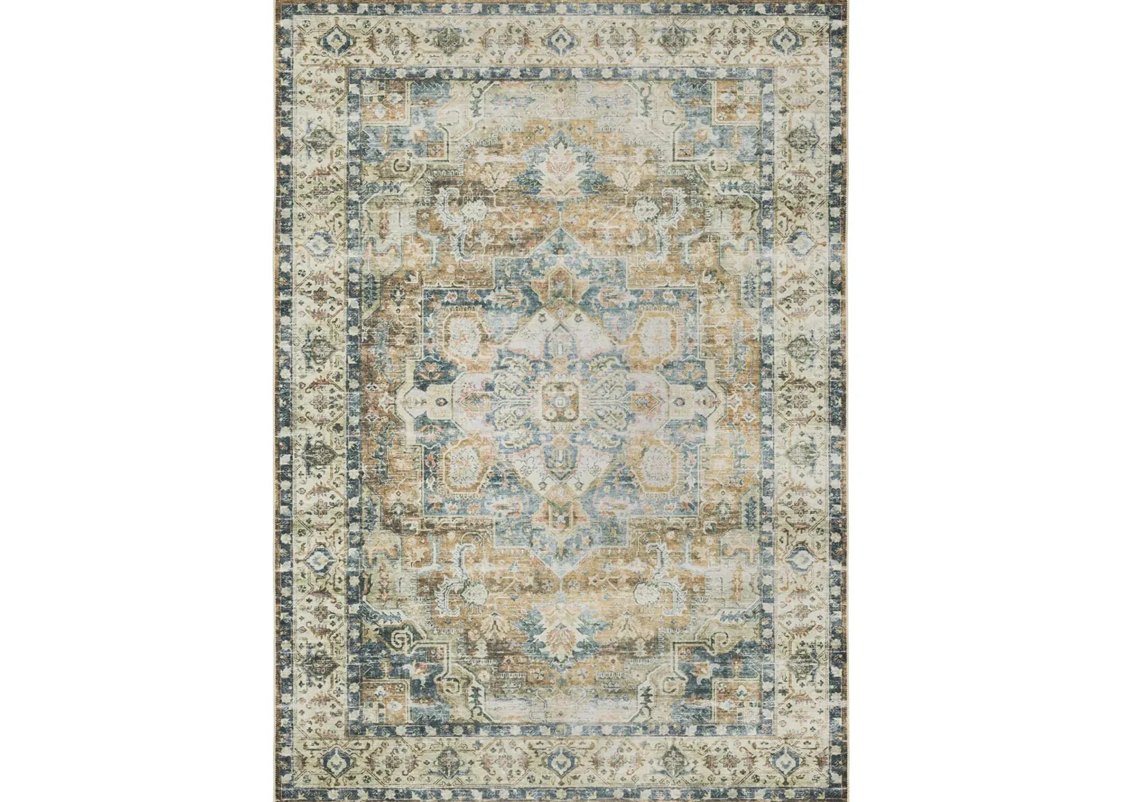 Caldwell Area Rug in Blue, Gold by Bellanest