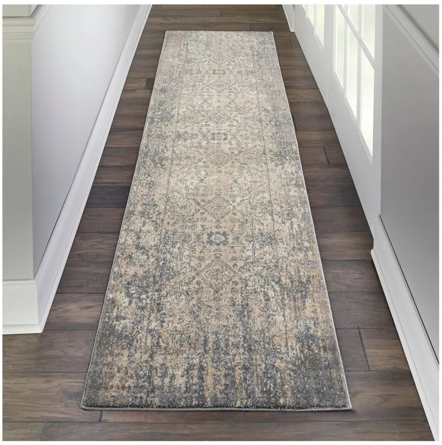 Nirvana Runner Rug in Ivory Slate by Nourison