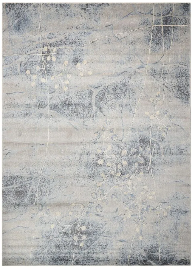 Somerset Area Rug in Silver & Blue by Nourison