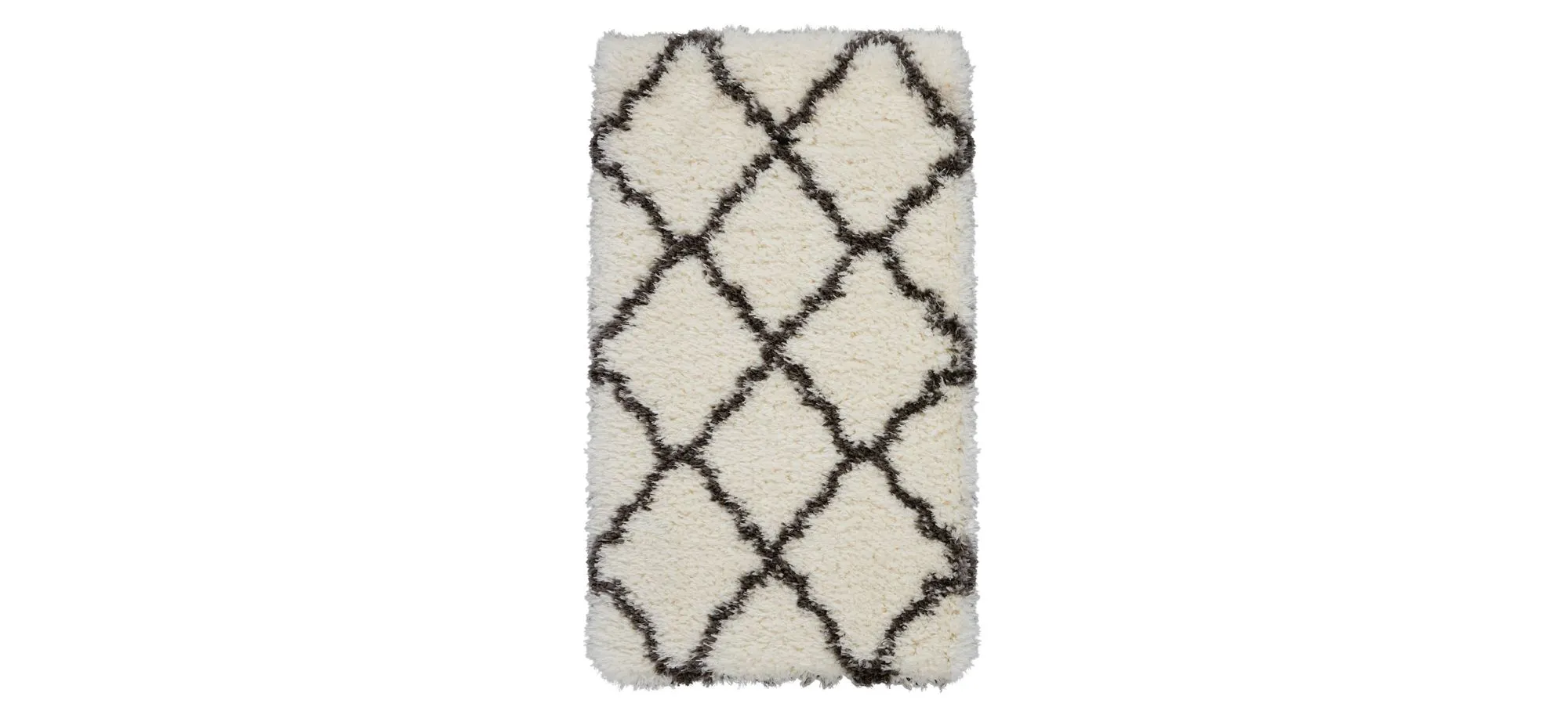 Ultra Plush Shag Area Rug in Ivory/Charcoal by Nourison