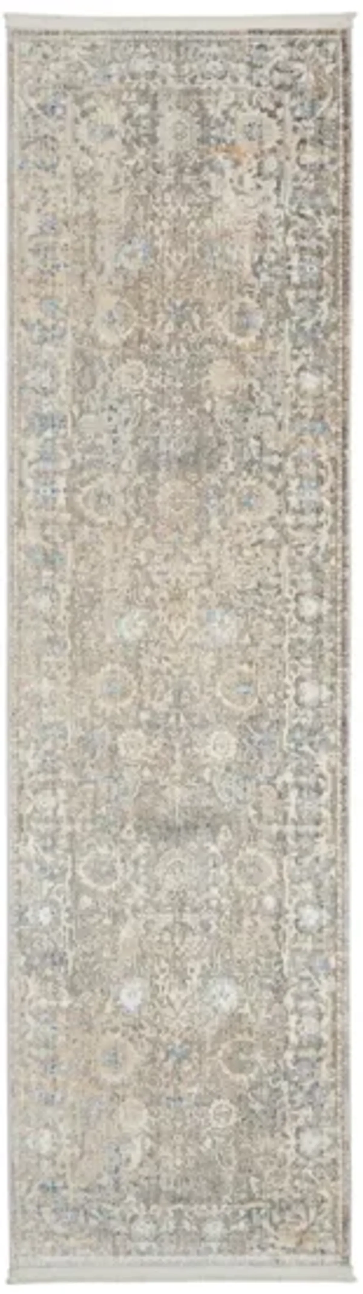 Elegance Runner Rug in Ivory Blue by Nourison