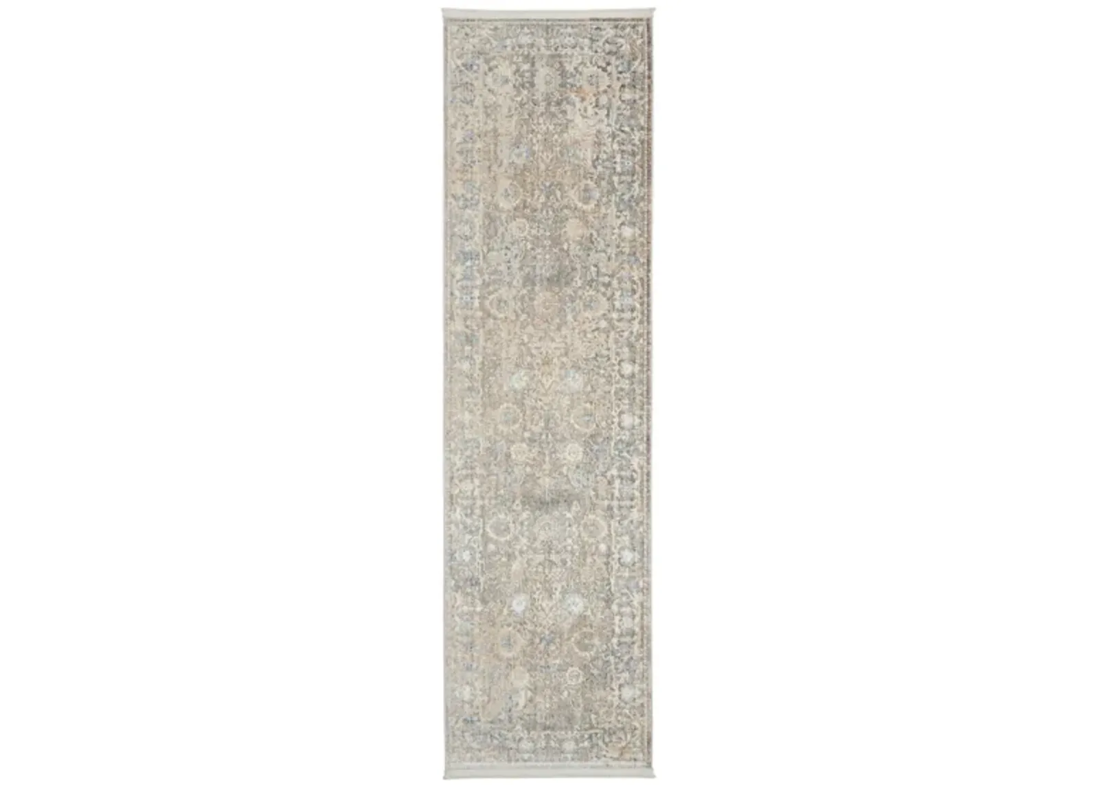 Elegance Runner Rug in Ivory Blue by Nourison