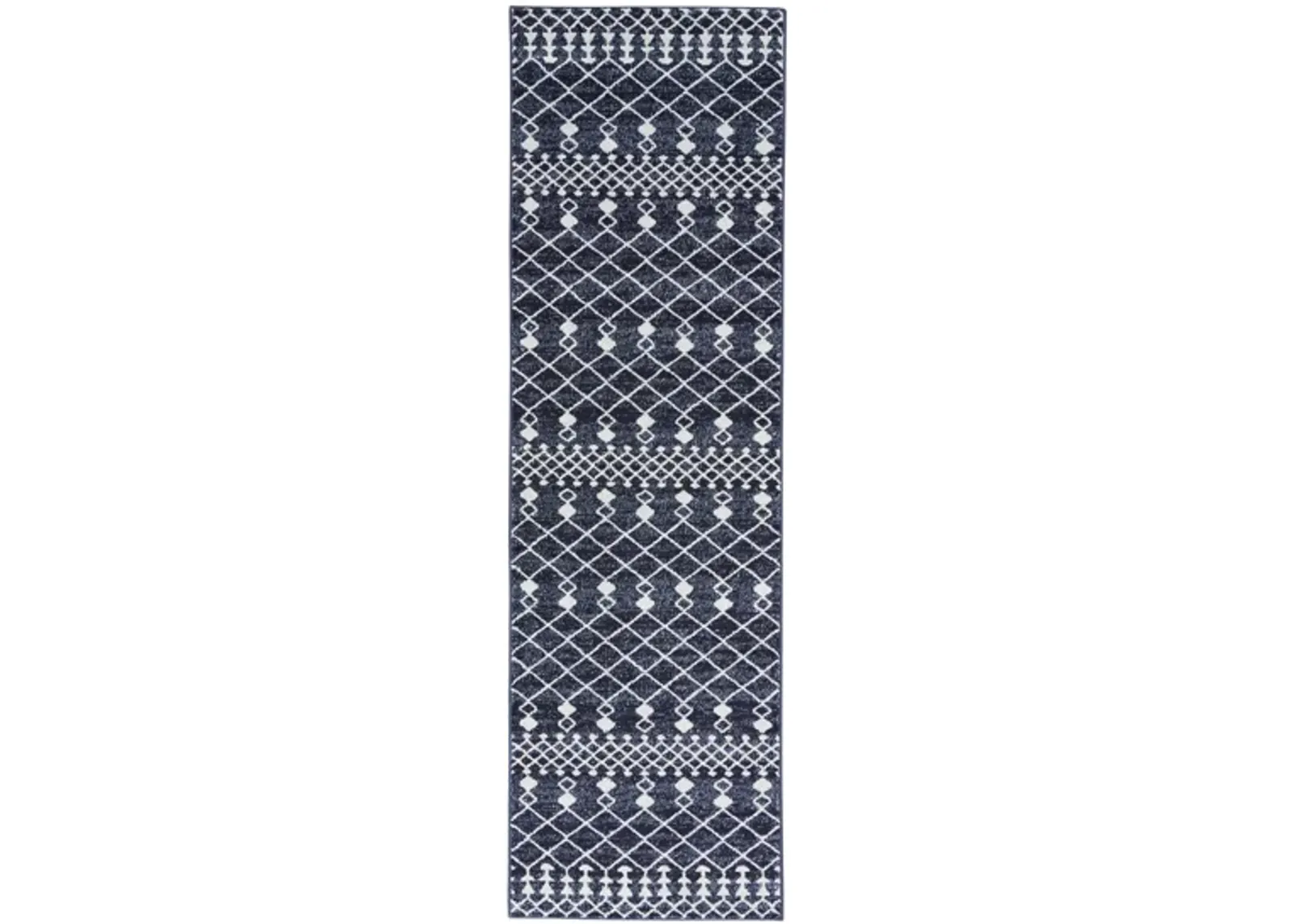 Chatham Runner Rug in Navy Grey by Nourison