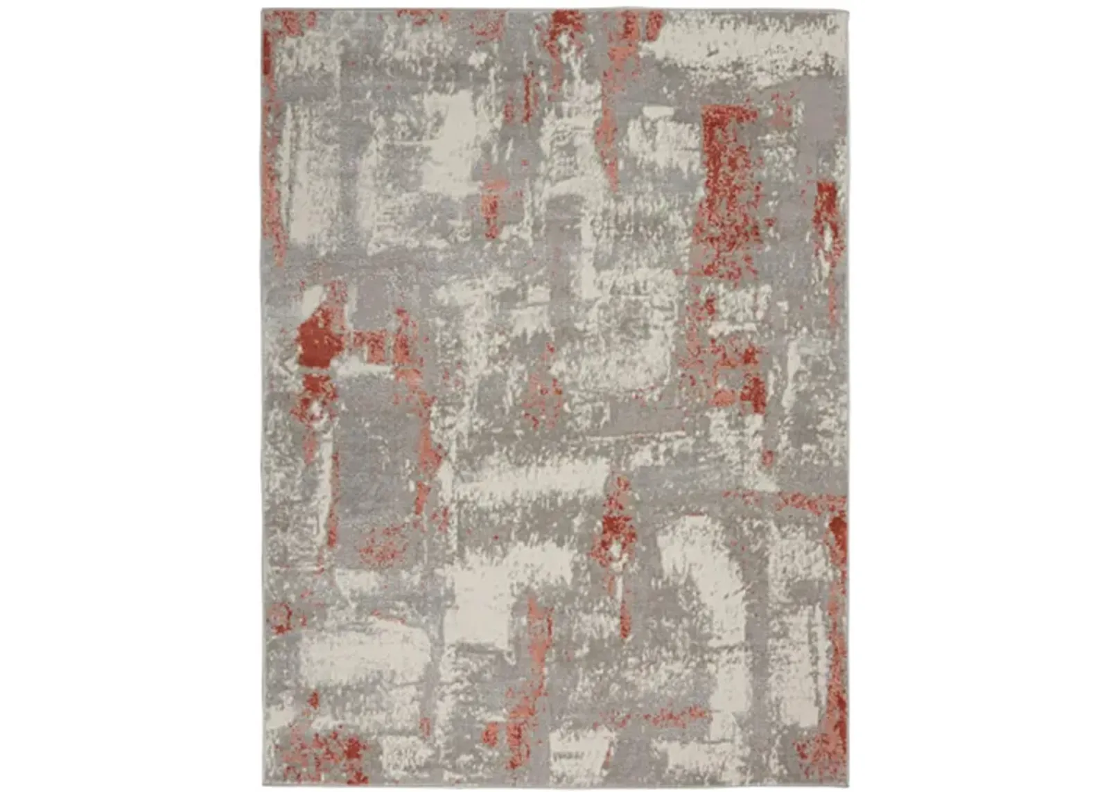 Rondo Area Rug in Gray/Brick by Nourison