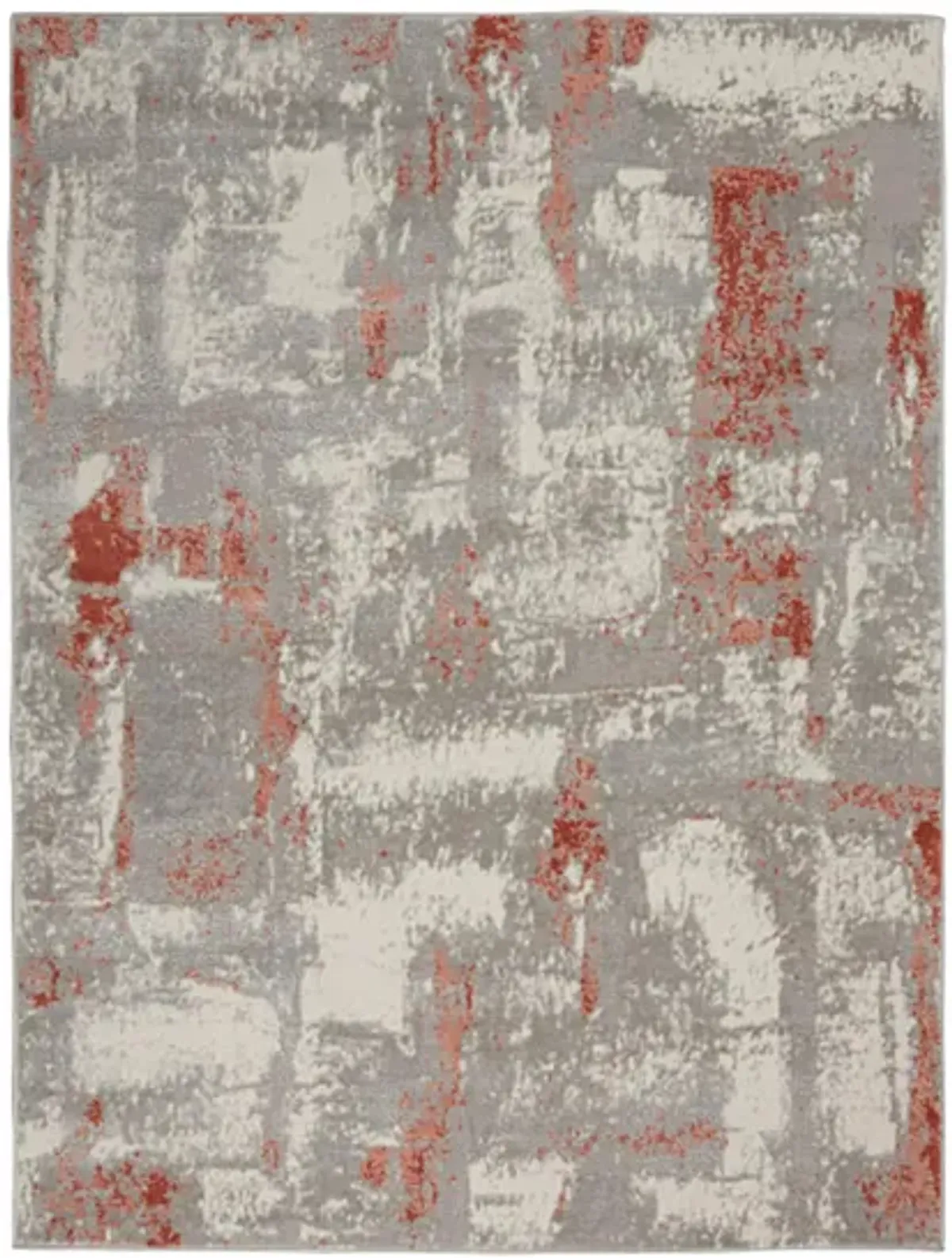 Rondo Area Rug in Gray/Brick by Nourison