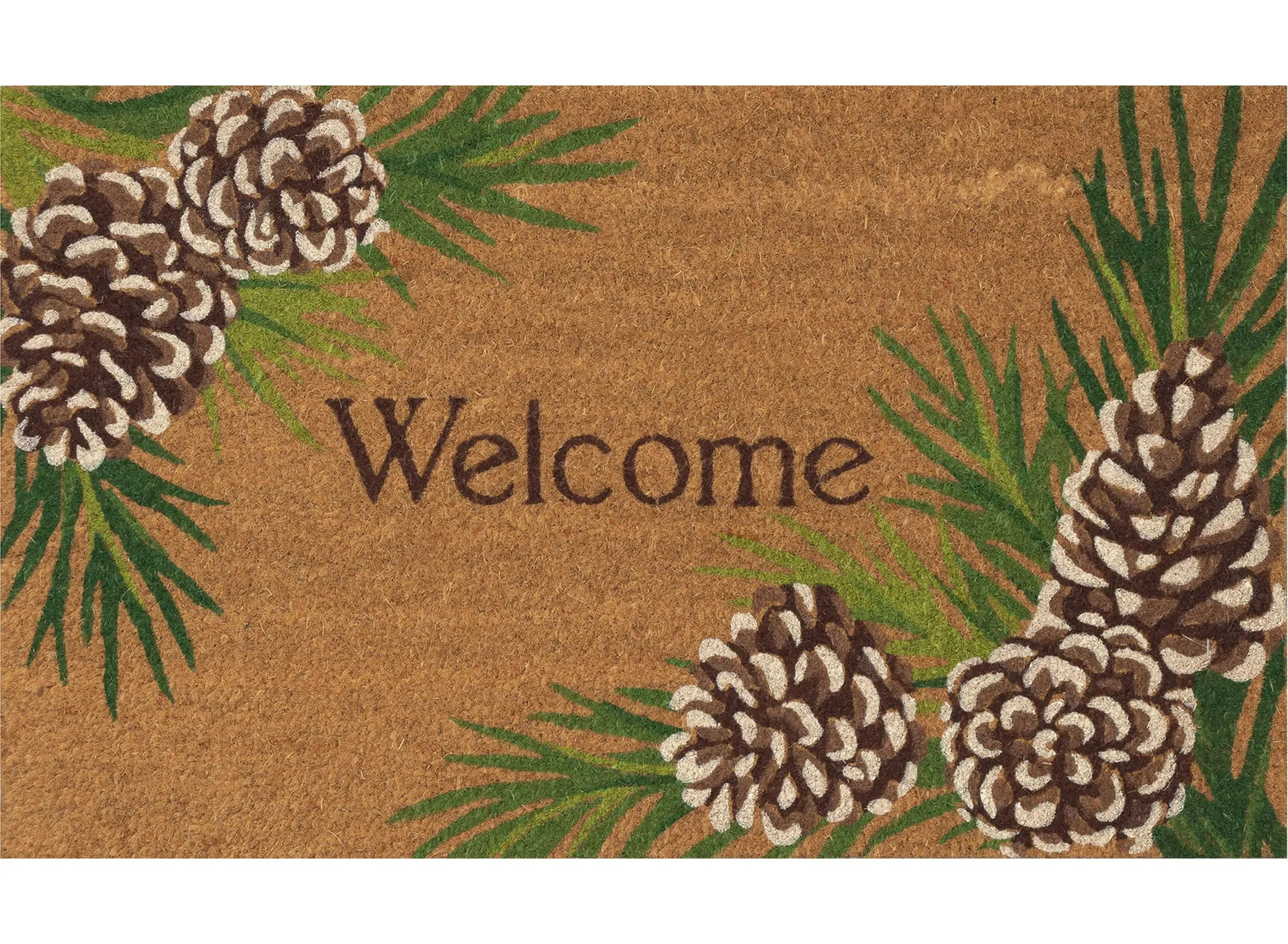 Natura Pinecone Border Mat in Natural by Trans-Ocean Import Co Inc