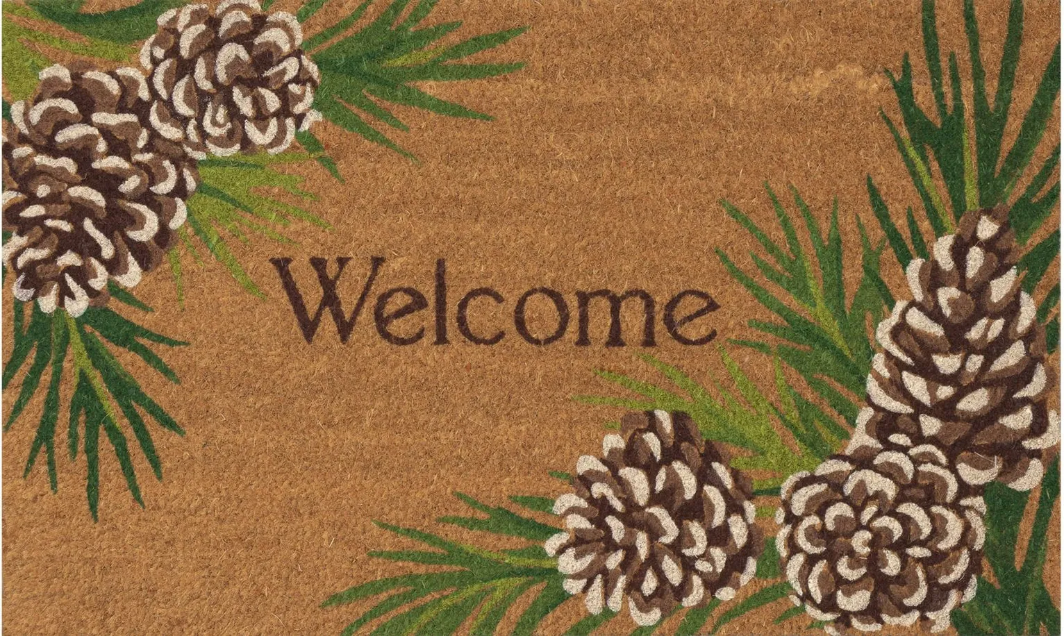 Natura Pinecone Border Mat in Natural by Trans-Ocean Import Co Inc